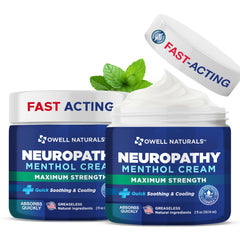 Owell Naturals Neuropathy Cream bottle front for fast-absorbing relief