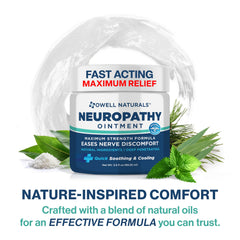 OWELL NATURALS Neuropathy Nerve Relief Ointment non-greasy absorption after rub-in