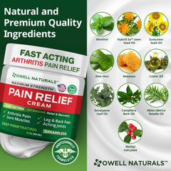 Owell Naturals post-workout relief for legs with menthol and aloe.