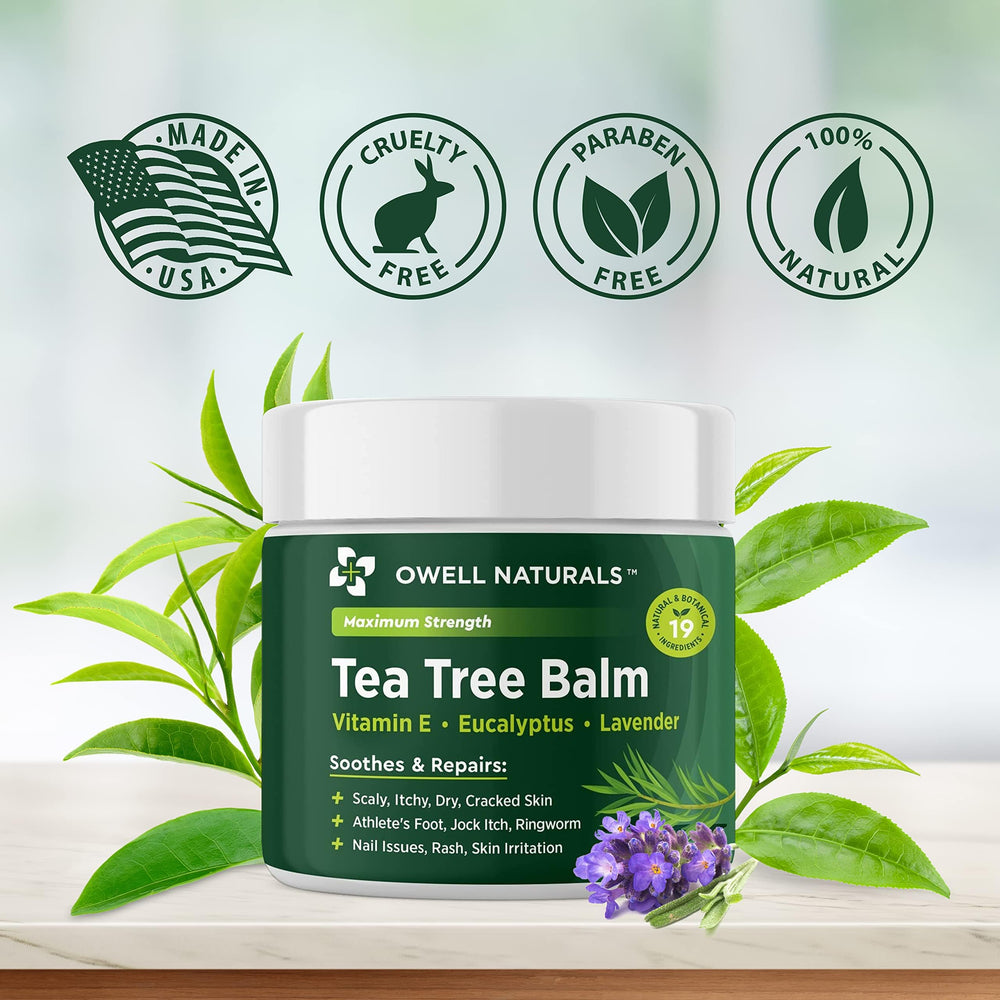Owell Naturals Tea Tree Balm made in USA ensures quality and safety.