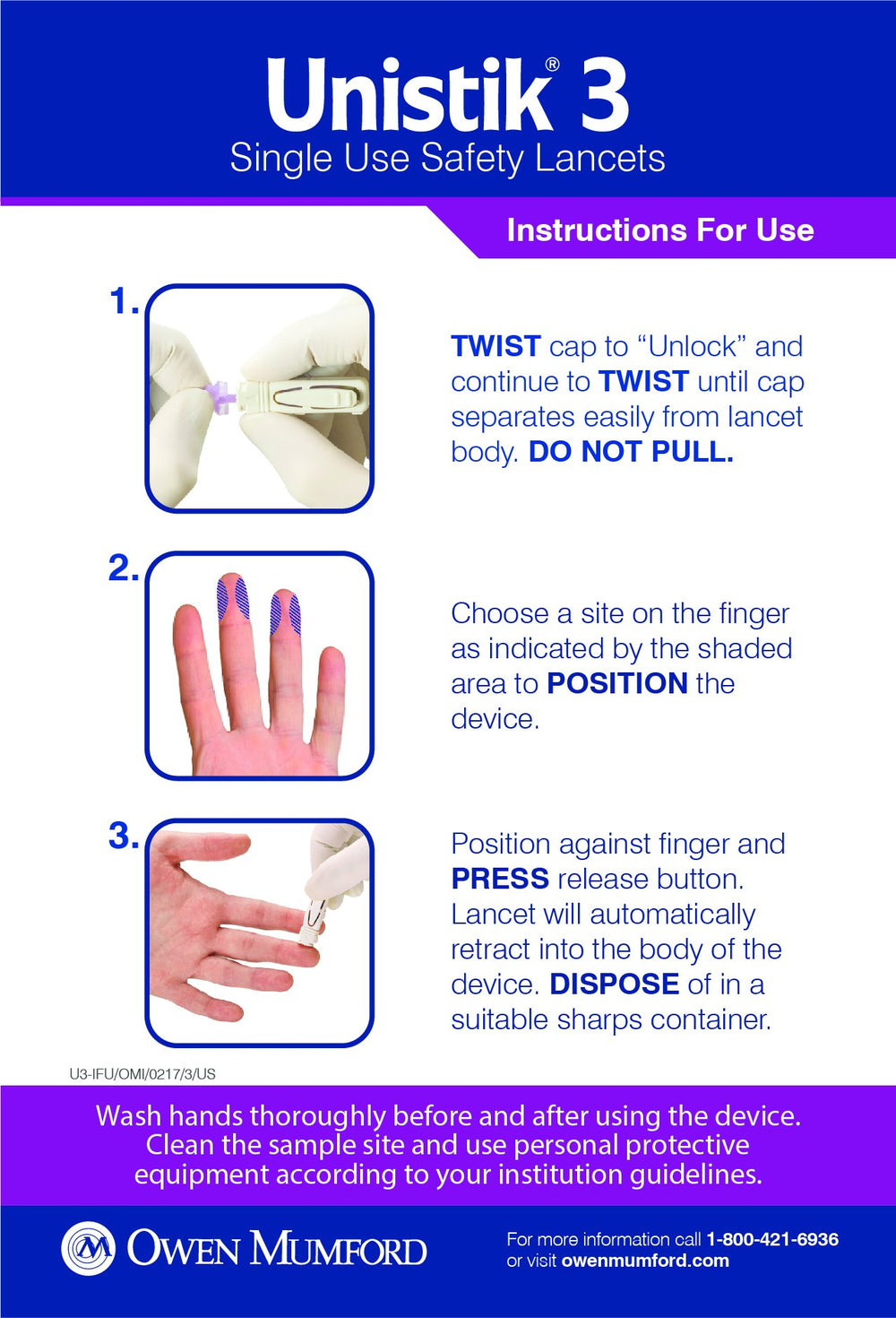Owen Mumford Unistik 3 automatic needle retraction reduces risk