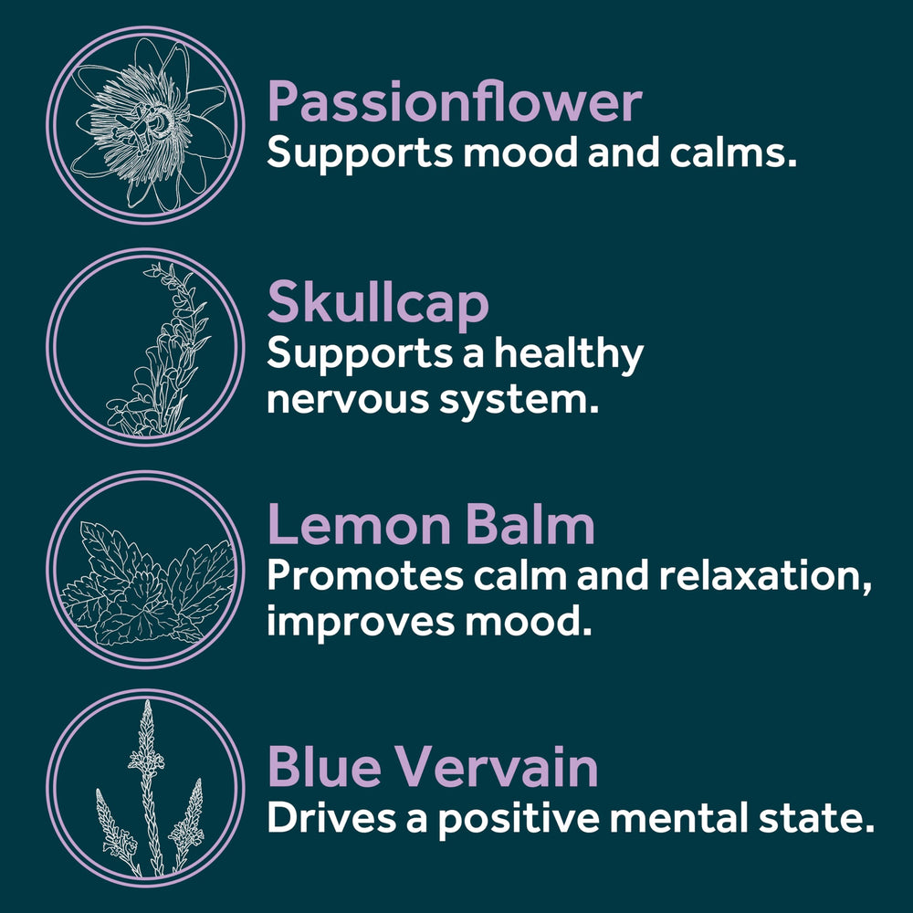 OWL Balance Zen Blend label close-up highlighting natural ingredients for calm focus