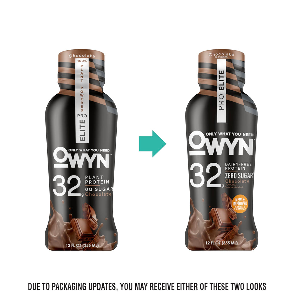 OWYN Pro Elite Vanilla Shake glass, smooth texture for easy refueling