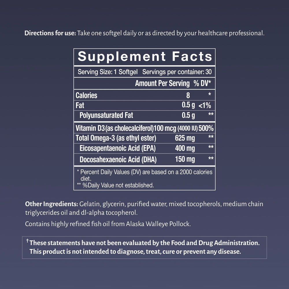 Oxiceutics D&O Glow nutrition facts panel close-up