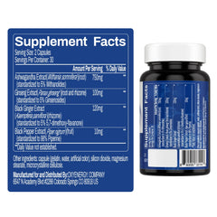 OxyEnergy Ashwagandha capsules closeup showing practical daily use.