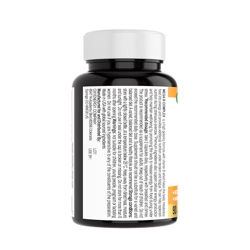 OxyEnergy Mega Vitamin B Complex label close-up shows quality.