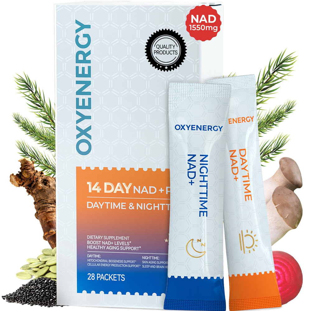 OxyEnergy NAD daytime stick packaging ready for morning energy support.