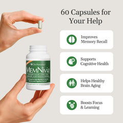 OxyNaturals MemNivia tablet on desk conveys daily cognitive routine.