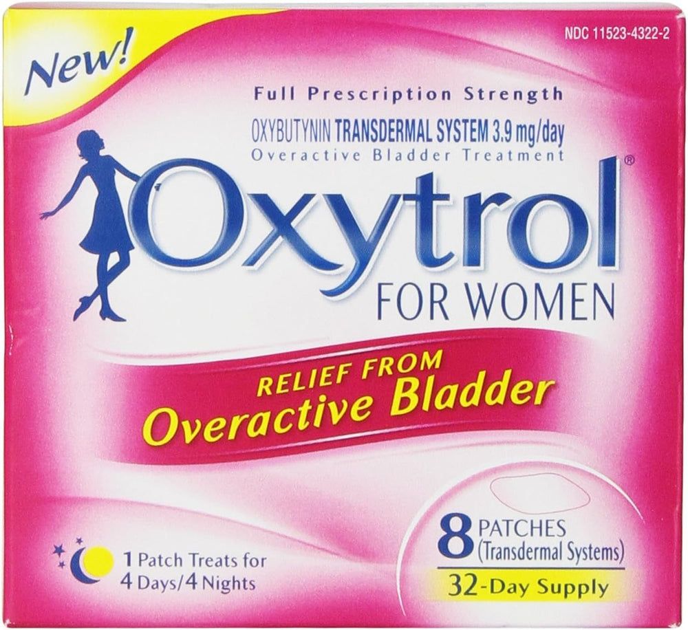 Oxytrol for Women two-pack box on a clean surface for at-home use