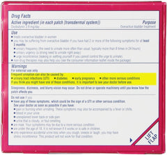 Oxytrol patch applied to skin on the hip for discreet wear