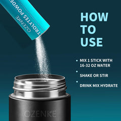 OZENKE grape electrolyte sticks, ready-to-dissolve drink to rehydrate after workouts