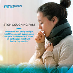 P Puregen Labs cough relief packshot on shelf supports quick selection.
