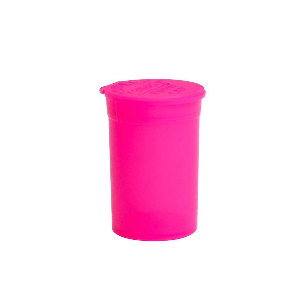 Packlahoma 6-dram lime-green pop-top bottle with color-coding for organized storage.