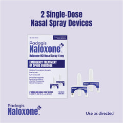 Padagis Naloxone nasal spray nasal-delivery system for convenience