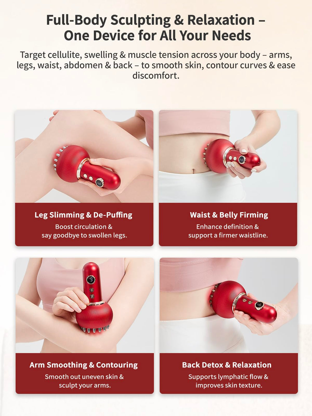 Paiaito full-body cellulite massager aids circulation and fascia release