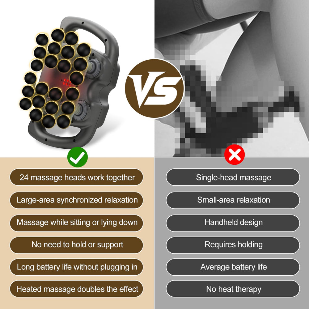 PakaLife ergonomic white massage gun is portable for on-the-go use.