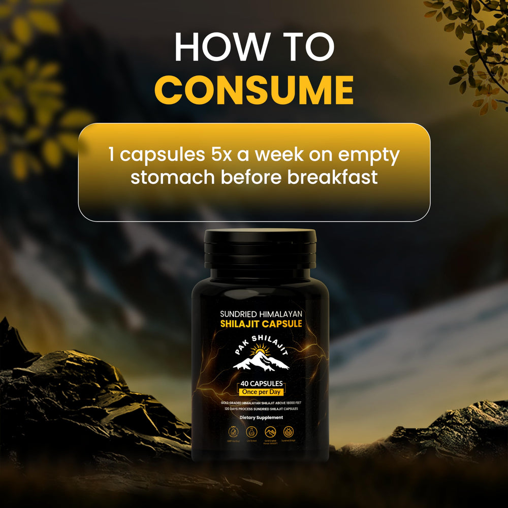 PakShilajit bottle resting on green leaf signals natural origin.