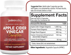 Paleovalley Apple Cider Vinegar Complex capsules ready for convenient daily intake