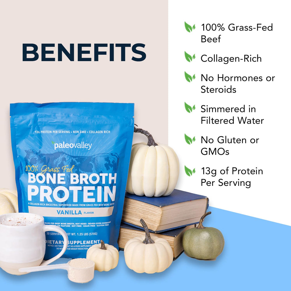 Paleovalley bone broth powder vanilla in coffee shows seamless flavor integration and gut-friendly protein.