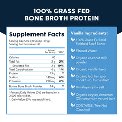 Paleovalley bone broth powder vanilla in mug suggests a warming, protein-rich beverage option.