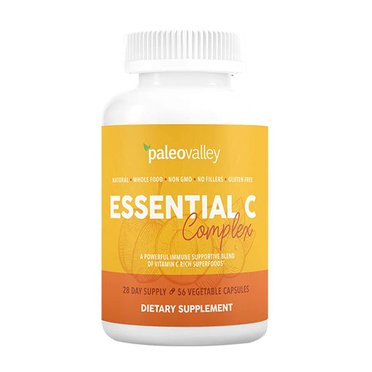 Paleovalley Essential C Complex bottle for easy daily vitamin C intake.