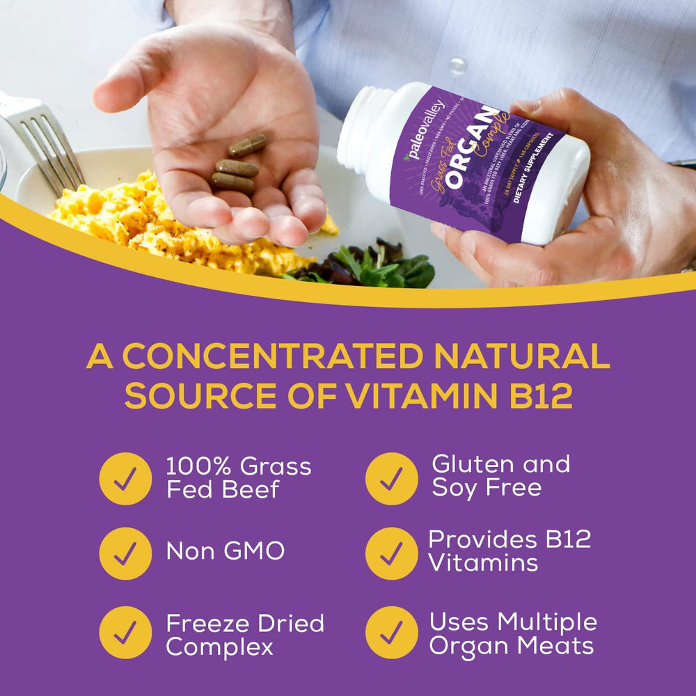 Paleovalley Organ Complex label, ready-to-use bottle with clear nutrition-forward branding.