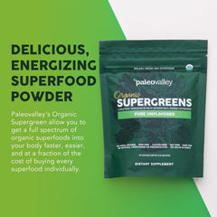 Paleovalley Organic Supergreens prepared drink showcases quick, tasty energy boost