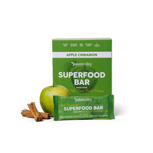 Paleovalley Superfood Bars Apple Cinnamon front view for on-the-go fueling