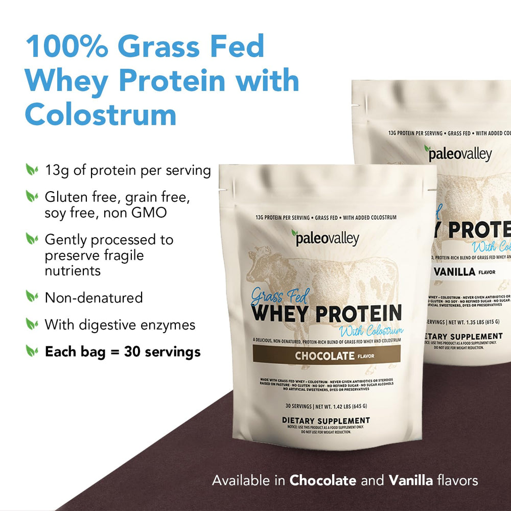 Digestive enzyme blend in Paleovalley whey aids protein digestion.