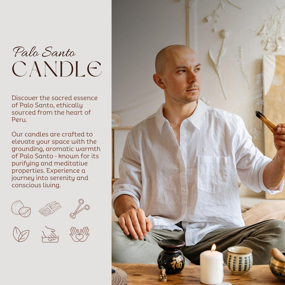 PaloVisto Palo Santo candle with authentic Peruvian scent for mood.