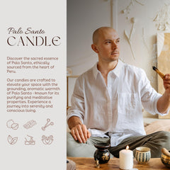 PaloVisto Palo Santo candle with authentic Peruvian scent for mood.