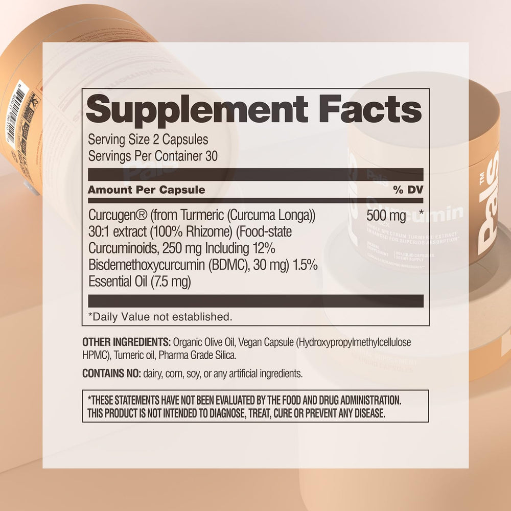 PALS Bio-52x absorption illustration showing enhanced curcumin uptake.