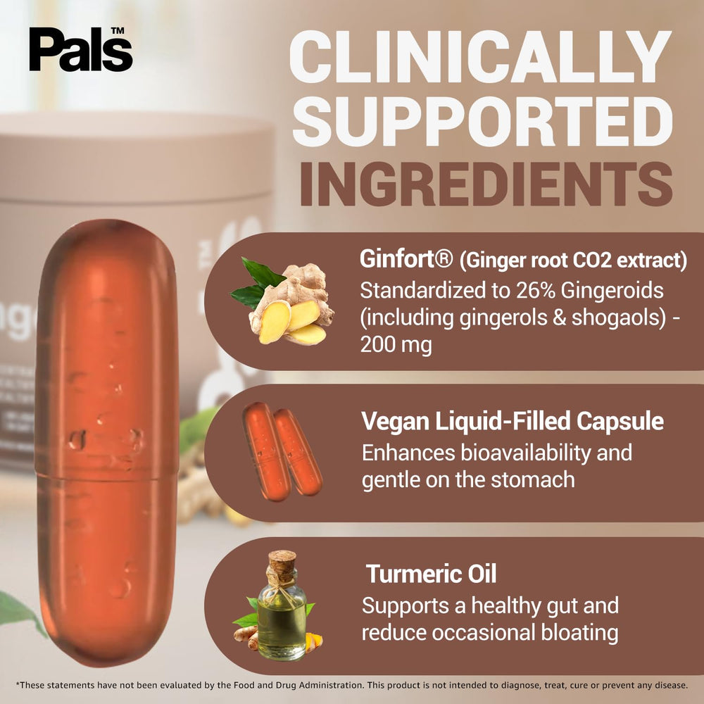 PALS Pure Ginger Root on-the-go use suggests travel-friendly digestive comfort