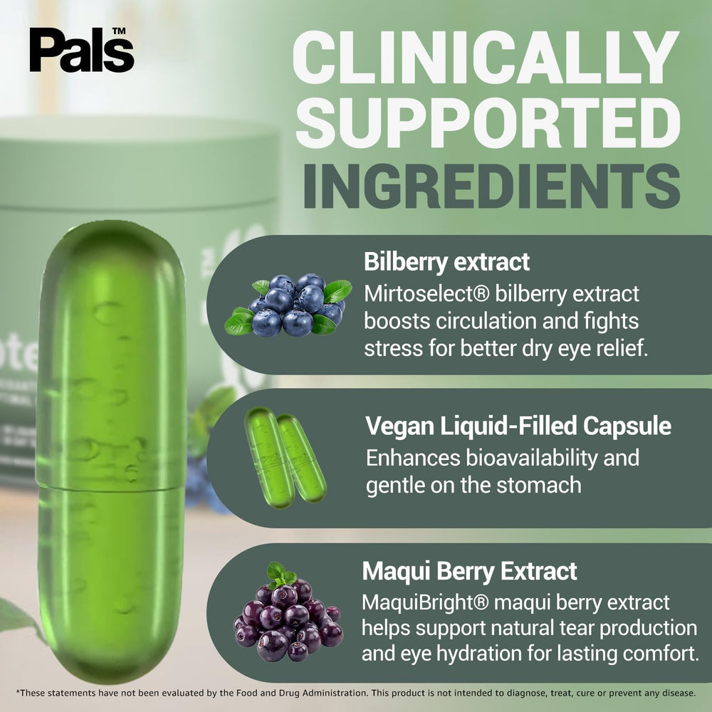 PALS turmeric root imagery suggests anti-inflammatory potential for eye comfort.