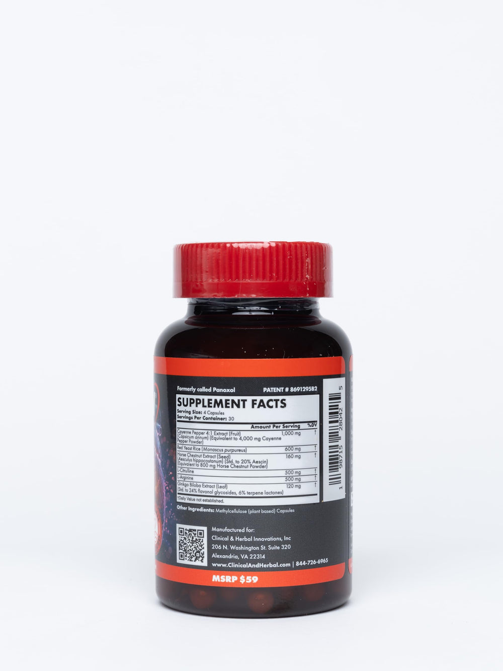 Panoxol Vasonoxol patent seal signaling physician-formulated, quality-assured blend.