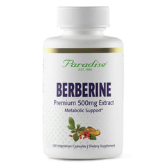 Paradise Herbs Berberine Extract capsules in a bottle for daily wellness