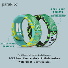 PARA'KITO Bonus Pack display with two wristbands and refills for family use