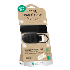 PARA'KITO black clip secures the repellent for easy access.