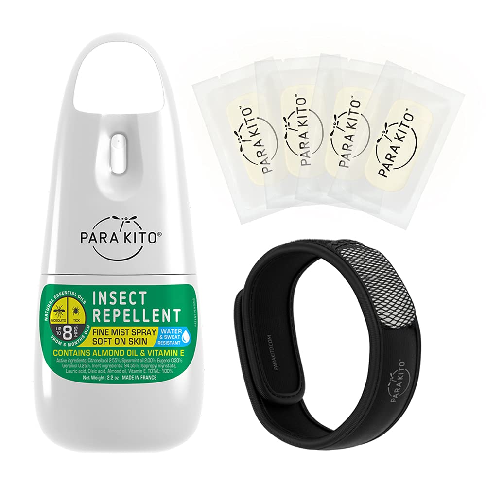 PARA'KITO black wristband worn on the wrist for hiking comfort.