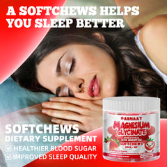 Parhaat magnesium chews with vitamin D and B6 bottle top view.