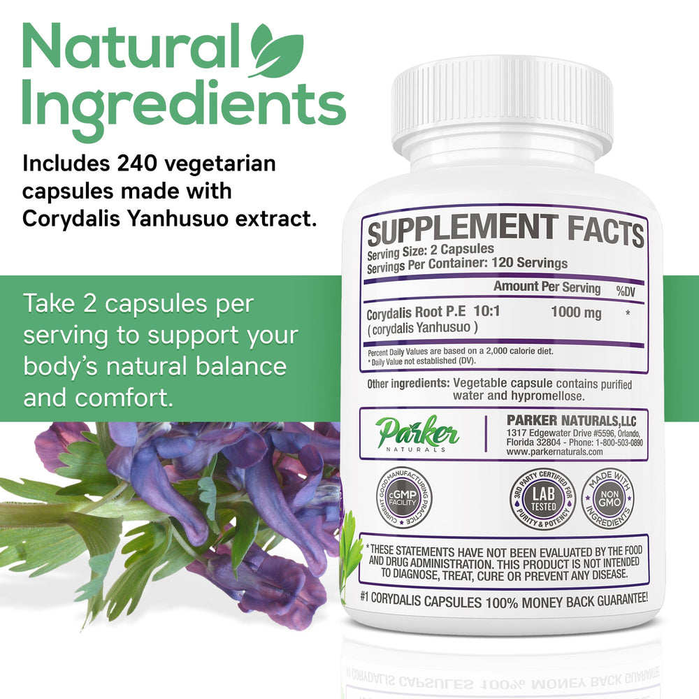 Parker Naturals veggie capsule packaging suitable for convenient everyday use