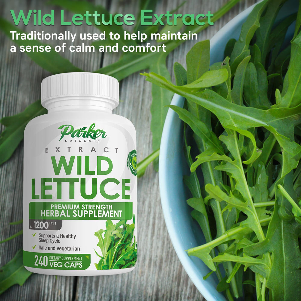 Parker Naturals Wild Lettuce Extract bottle with 120 servings on label.