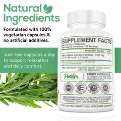 Parker Naturals Wild Lettuce Extract capsules arranged for an evening routine.