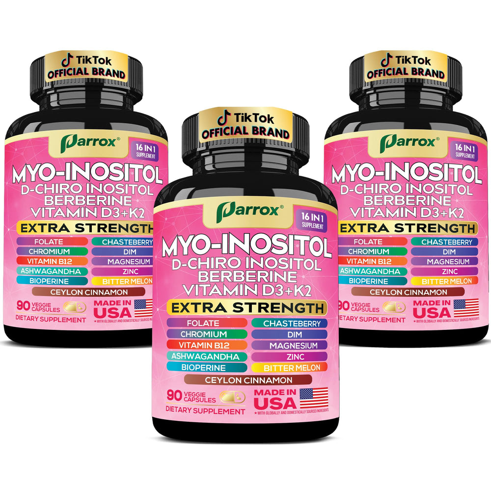 Parrox Myo-Inositol bottle for daily balance and easy dosing.