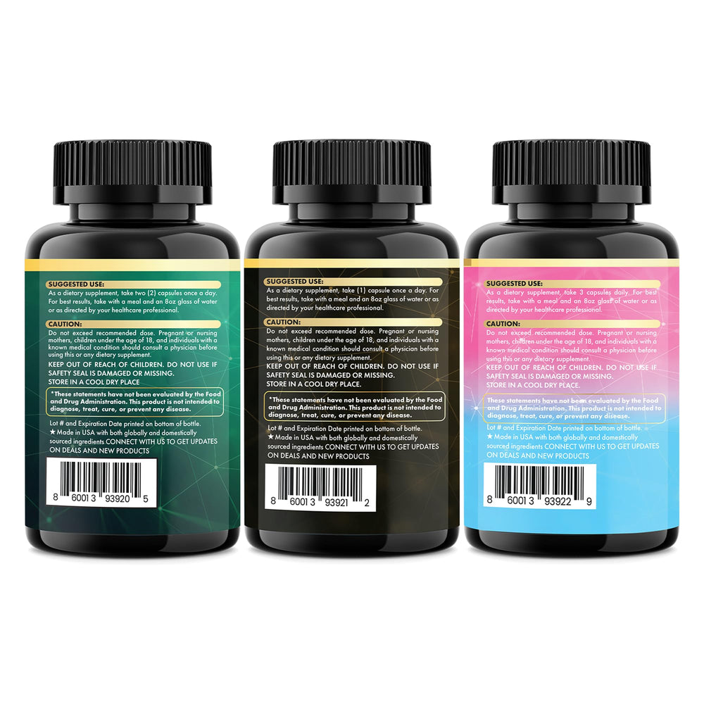 Parrox Ultimate Wellness Trio open bottle shows accessible daily capsules for easy dosing.