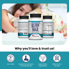 Sleep Max vegan capsules provide non-habit forming sleep support