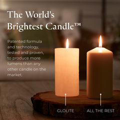 PartyLite GloLite premium wax blend ensures clean burn and strong scent