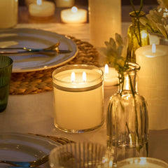 PartyLite GloLite two-wick jar candle delivers even scent throw