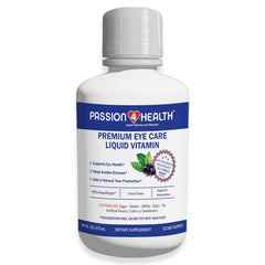 Passion 4 Health liquid eye vitamin bottle pour for easy daily dosing.