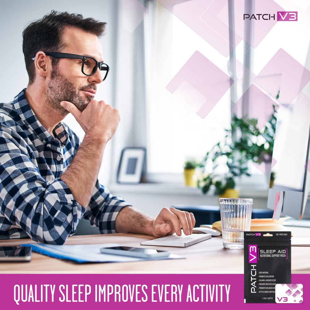 Patch V3 natural lavender magnesium formula for calming bedtime routine.